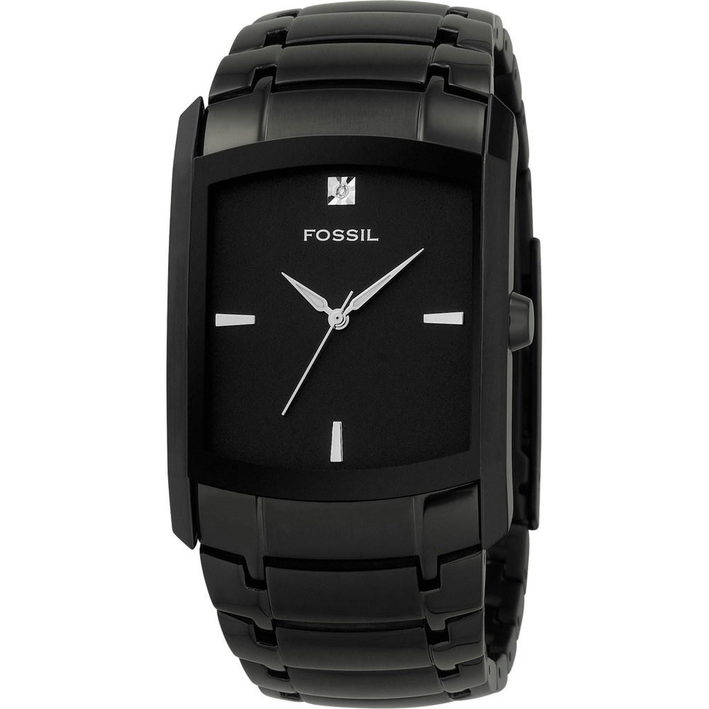 FOSSIL DIAMOND ANALOG BLACK DIAL WATCH